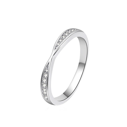 Minimalistischer Moissanit Ring 925 Silber Damen