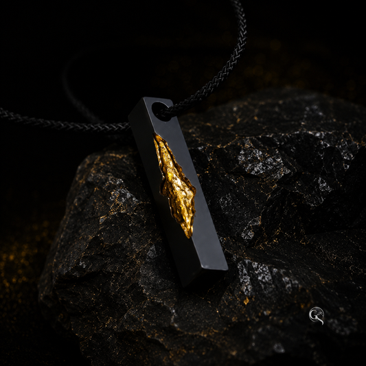 Massive Kette aus 999 Silber mit eingelassenem 999 Gold Inlay – 40 mm Anhänger