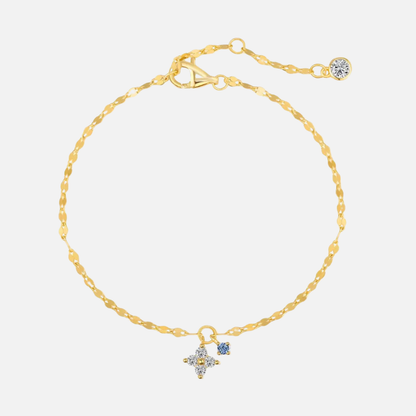 Filigranes Damenarmband mit Sternmotiv und Zirkonia