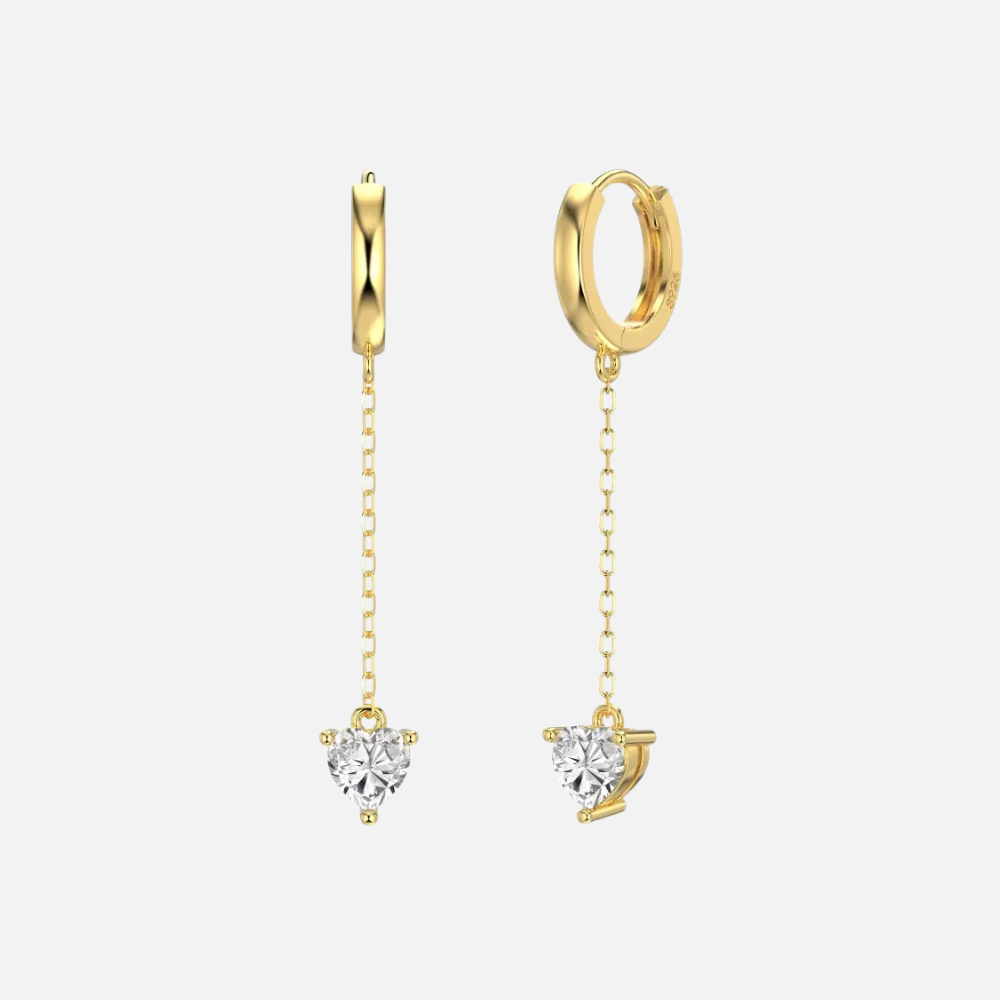 Ohrring Alpenglühen aus 925 Silber mit Herz Zirkonia – Gipfelschimmer