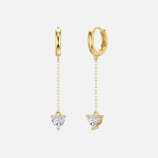 Ohrring Alpenglühen aus 925 Silber mit Herz Zirkonia – Gipfelschimmer