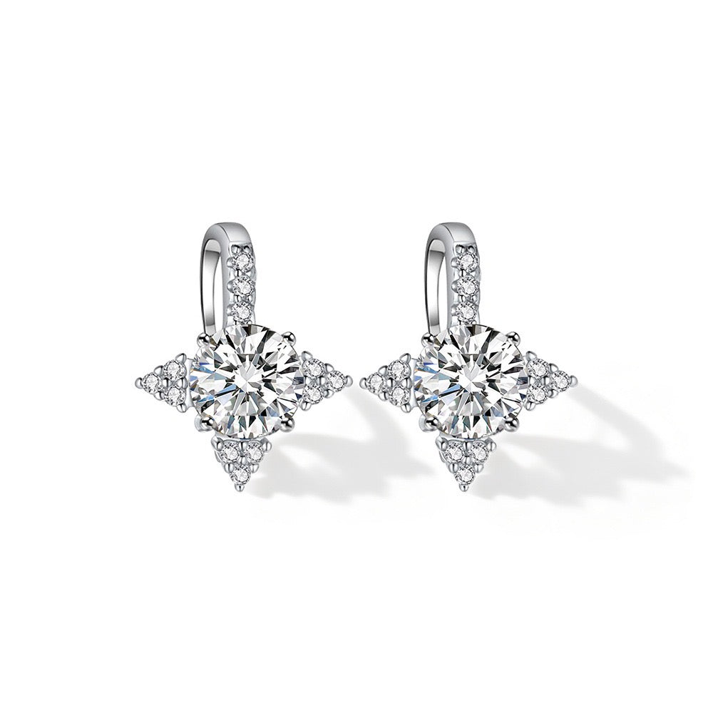 Bergfunke Ohrringe mit 0,5 ct Moissanit aus hochwertigem 925 Silber