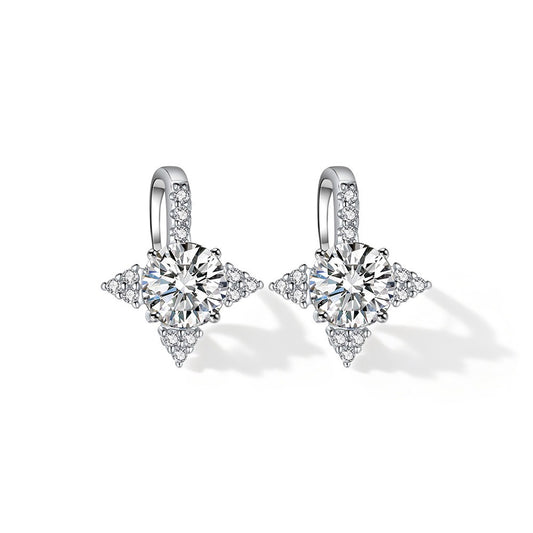 Bergfunke Ohrringe mit 0,5 ct Moissanit aus hochwertigem 925 Silber