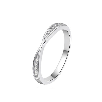 Minimalistischer Moissanit Ring 925 Silber Damen