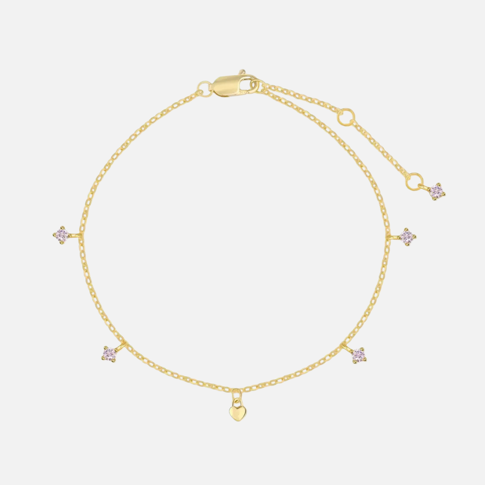 Filigranes Damenarmband Herzschimmer mit Herzanhänger