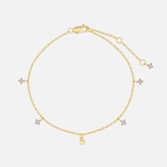 Filigranes Damenarmband Herzschimmer mit Herzanhänger